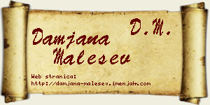 Damjana Malešev vizit kartica